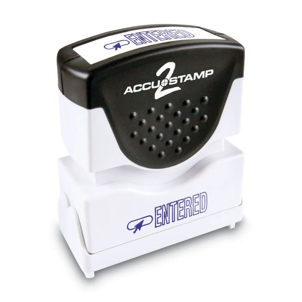 ACCUSTAMP2 1.63 in. x 0.5 in. ENTERED Pre-Inked Shutter Stamp - Blue