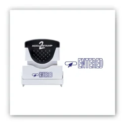 ACCUSTAMP2 1.63 in. x 0.5 in. ENTERED Pre-Inked Shutter Stamp - Blue