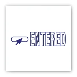 ACCUSTAMP2 1.63 in. x 0.5 in. ENTERED Pre-Inked Shutter Stamp - Blue