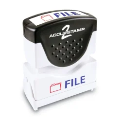 ACCUSTAMP2 1.63 in. x 0.5 in. FILE Pre-Inked Shutter Stamp - Red/Blue