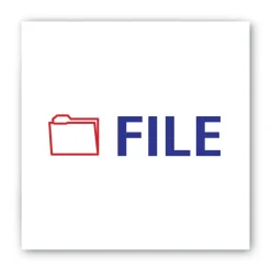 ACCUSTAMP2 1.63 in. x 0.5 in. FILE Pre-Inked Shutter Stamp - Red/Blue