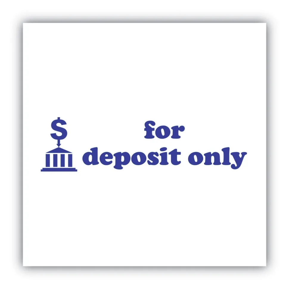 ACCUSTAMP2 1.63 in. x 0.5 in. FOR DEPOSIT ONLY Pre-Inked Shutter Stamp - Blue