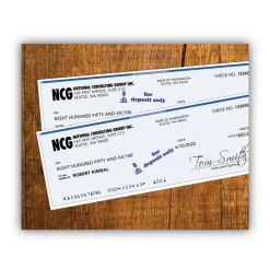 ACCUSTAMP2 1.63 in. x 0.5 in. FOR DEPOSIT ONLY Pre-Inked Shutter Stamp - Blue