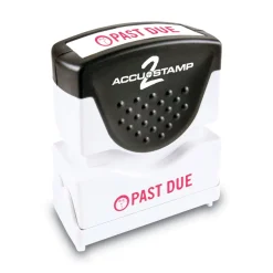 ACCUSTAMP2 1.63 in. x 0.5 in. PAST DUE Pre-Inked Shutter Stamp - Red