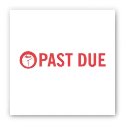 ACCUSTAMP2 1.63 in. x 0.5 in. PAST DUE Pre-Inked Shutter Stamp - Red