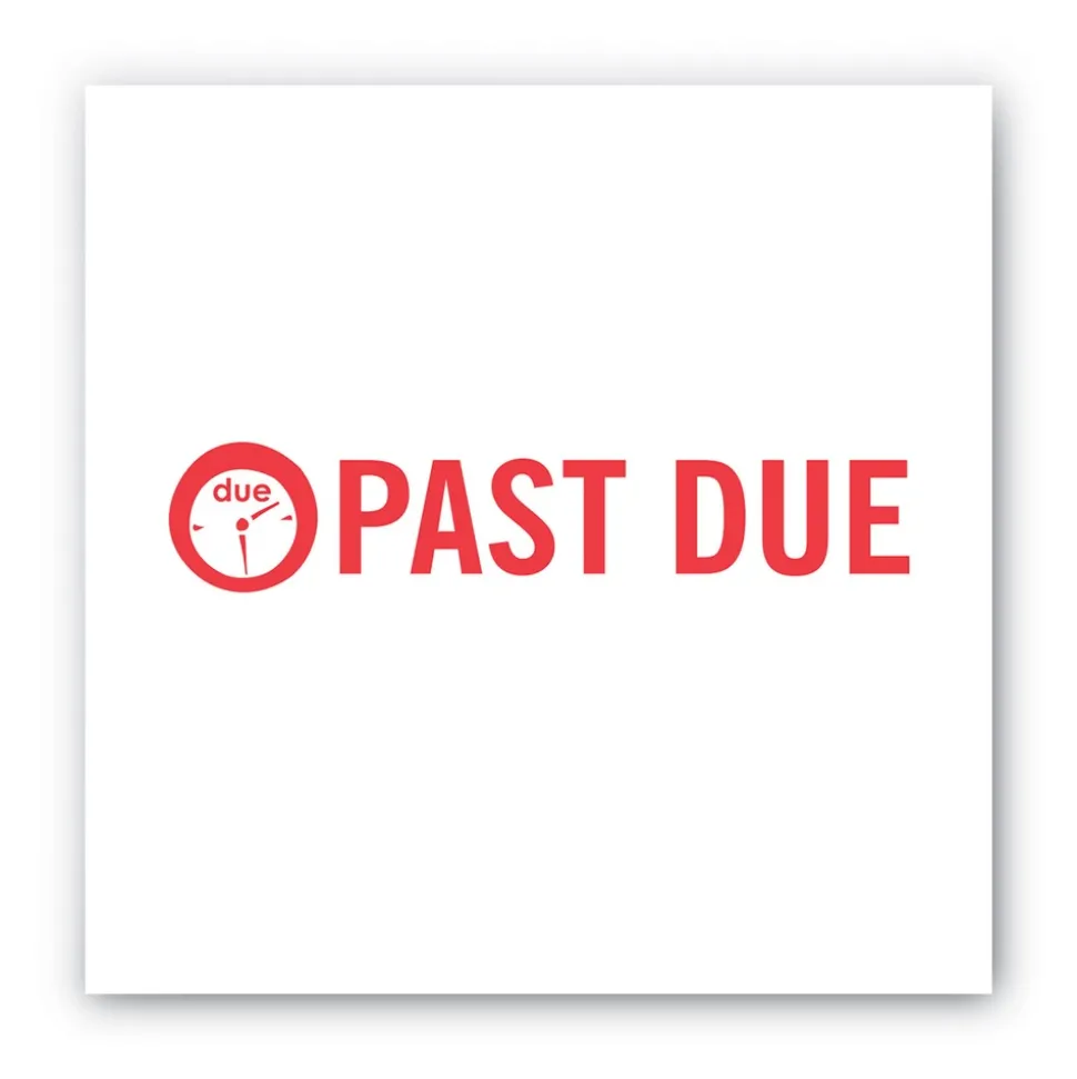 ACCUSTAMP2 1.63 in. x 0.5 in. PAST DUE Pre-Inked Shutter Stamp - Red