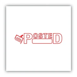 ACCUSTAMP2 1.63 in. x 0.5 in. Pre-Inked POSTED Shutter Stamp - Red