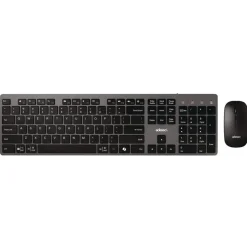 Adesso 2.4 GHz Frequency 30 ft. Wireless Range Keyboard and Mouse - Gray/Black
