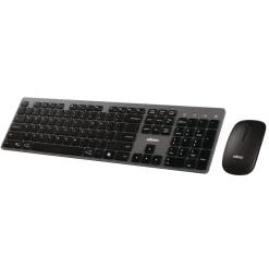 Adesso 2.4 GHz Frequency 30 ft. Wireless Range Keyboard and Mouse - Gray/Black