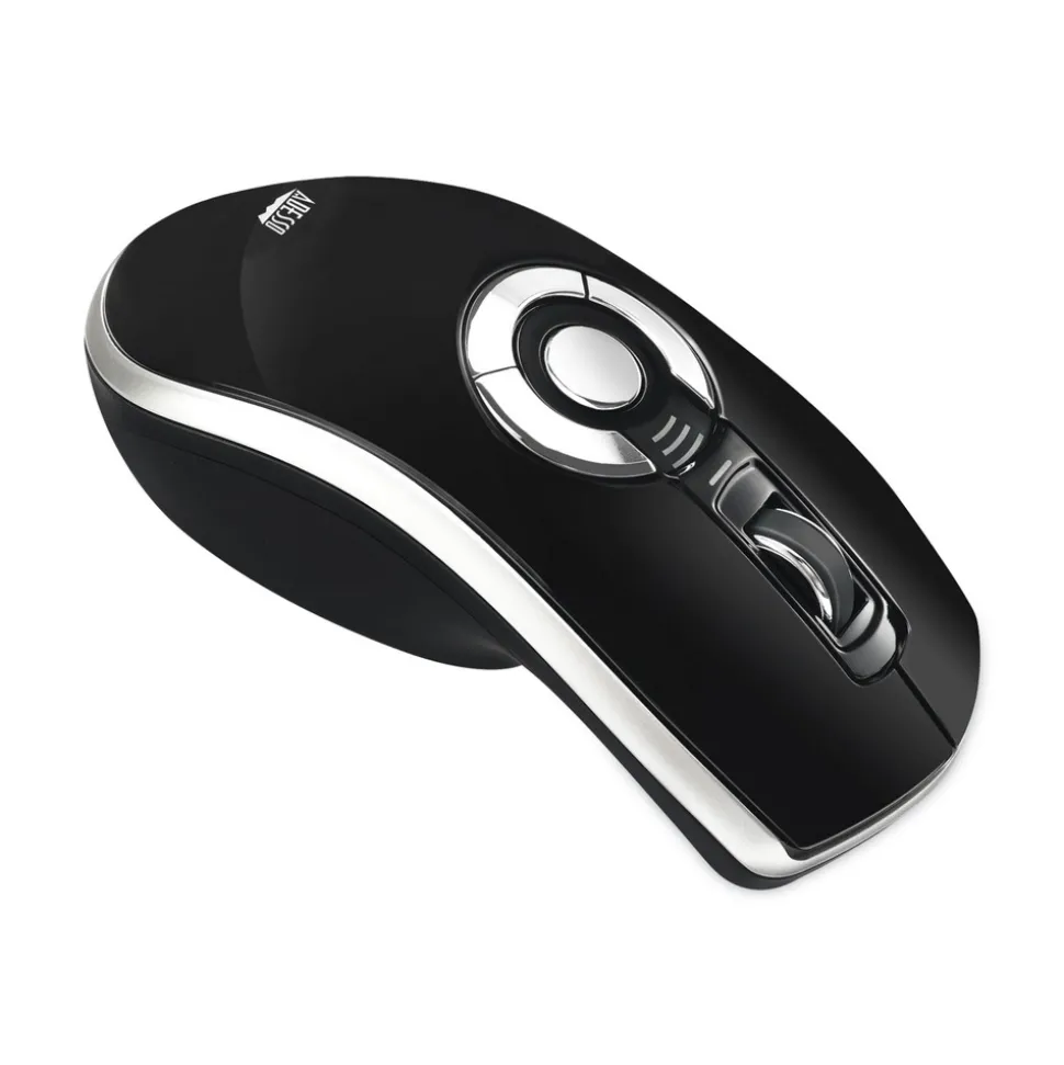 Adesso 2.4 GHz Frequency 100 ft. Wireless Range Left/Right Hand Use Air Mouse Elite Wireless Presenter Mouse - Black