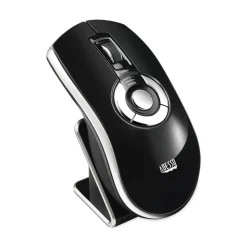 Adesso 2.4 GHz Frequency 100 ft. Wireless Range Left/Right Hand Use Air Mouse Elite Wireless Presenter Mouse - Black