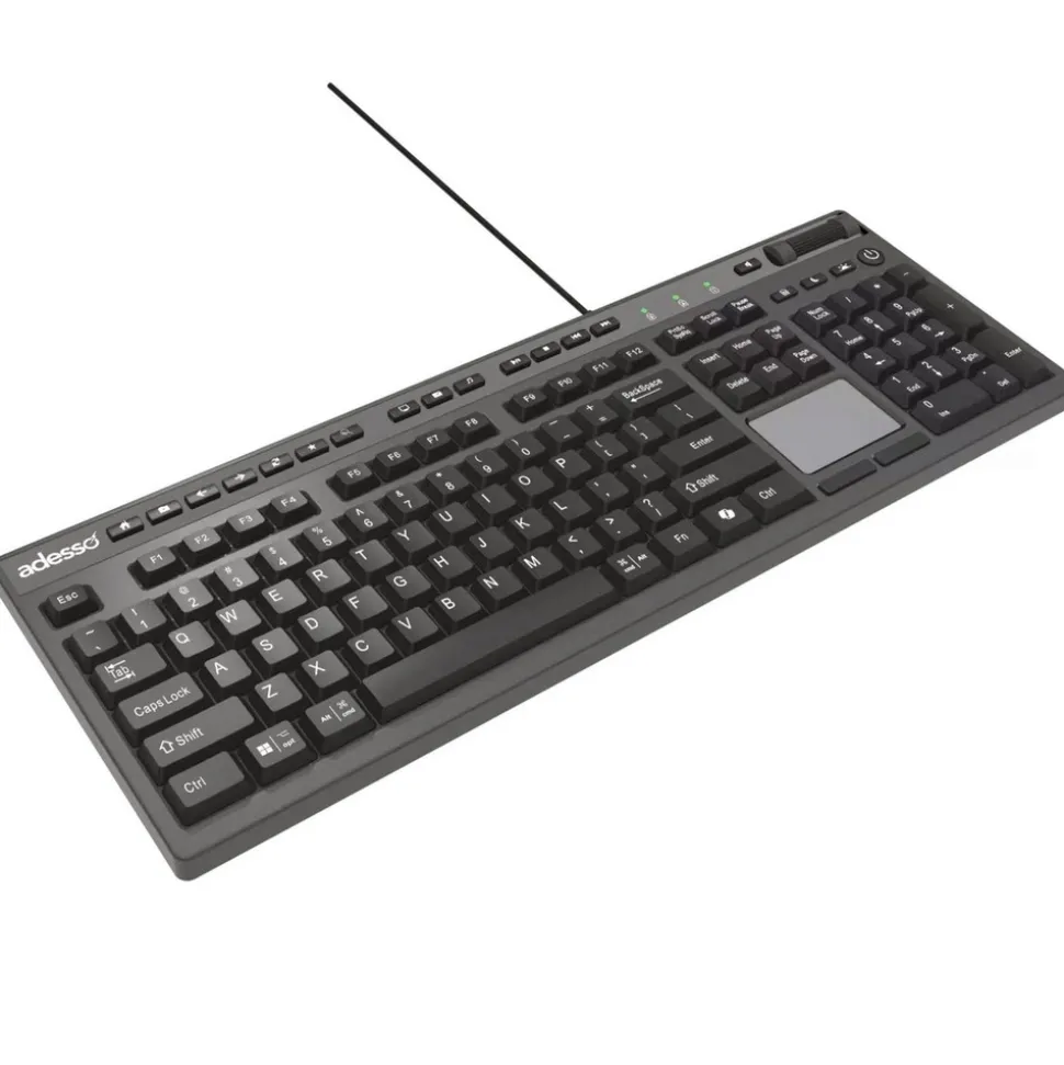 Adesso CyberTouch Desktop Keyboard with Touchpad - Black
