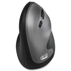 Adesso iMouse 2.4 GHz Frequency 33 ft. Wireless Range Right Hand Use Antimicrobial Vertical Wireless Mouse - Black/Granite