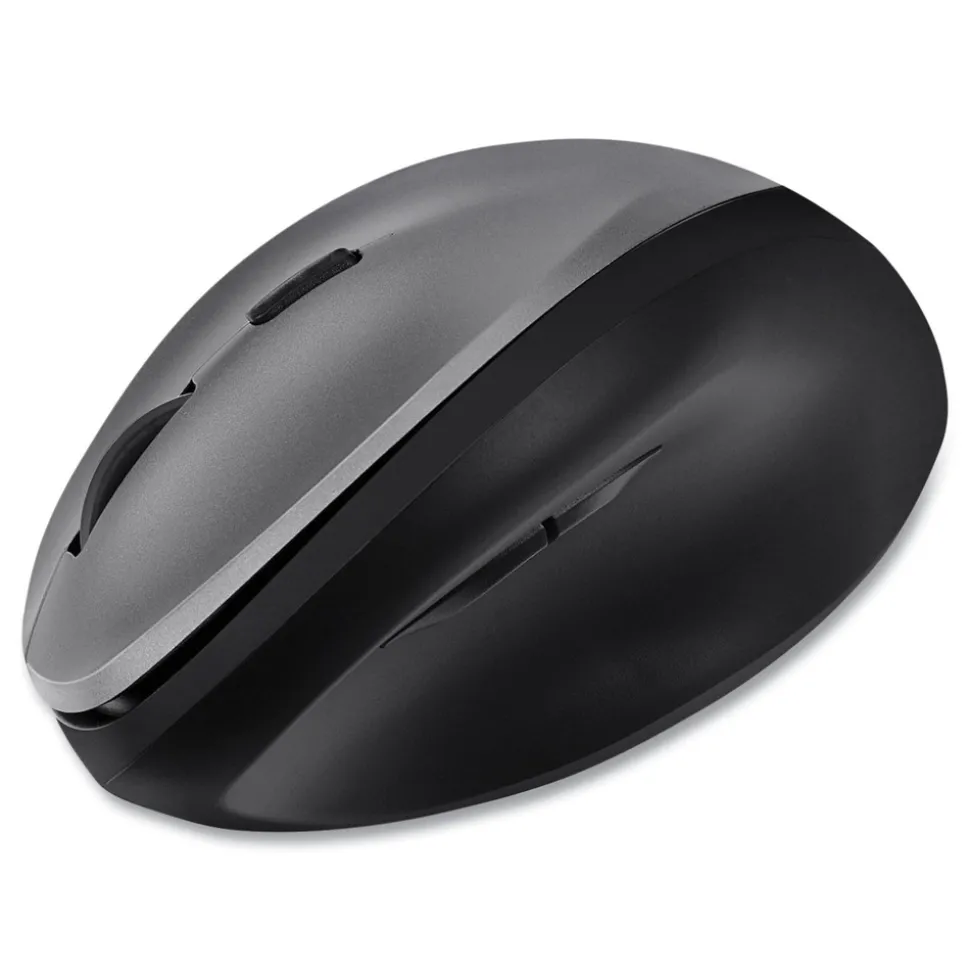 Adesso iMouse 2.4 GHz Frequency 33 ft. Wireless Range Right Hand Use Antimicrobial Vertical Wireless Mouse - Black/Granite