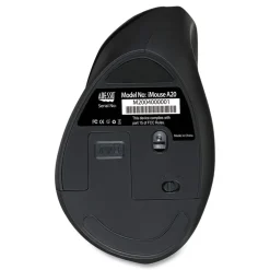 Adesso iMouse 2.4 GHz Frequency 33 ft. Wireless Range Right Hand Use Antimicrobial Vertical Wireless Mouse - Black/Granite