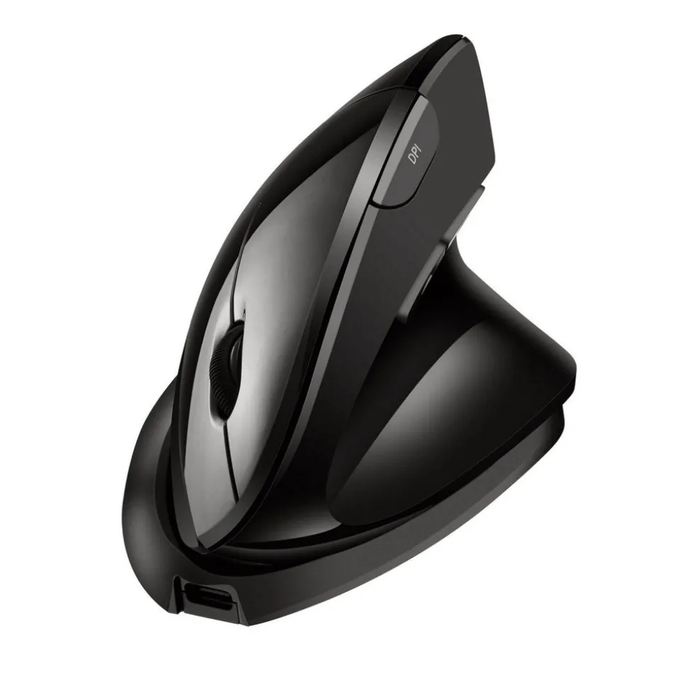 Adesso iMouse V30 2.4 GHz/30 ft Wireless Range USB Right Hand Use TAA Adjustable Vertical Ergonomic Mouse - Black