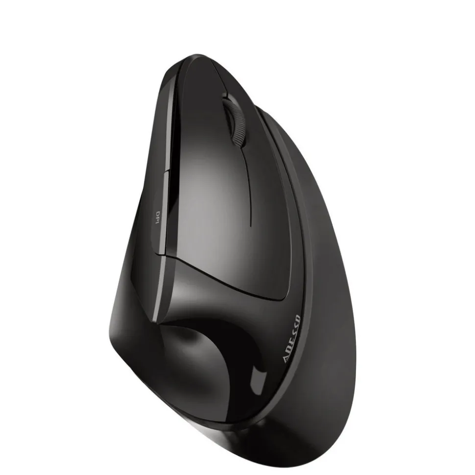 Adesso iMouse V30 2.4 GHz/30 ft Wireless Range USB Right Hand Use TAA Adjustable Vertical Ergonomic Mouse - Black