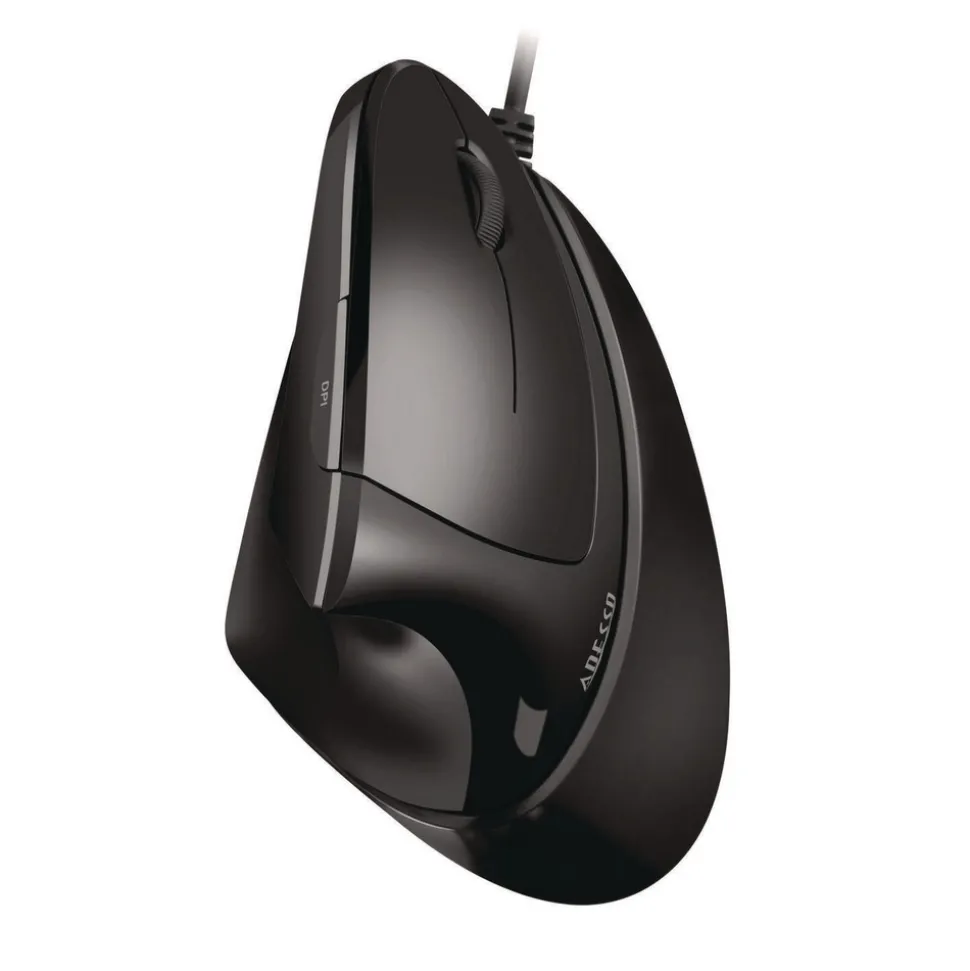 Adesso iMouse V3 USB Right Hand Use TAA Adjustable Vertical Ergonomic Mouse - Black