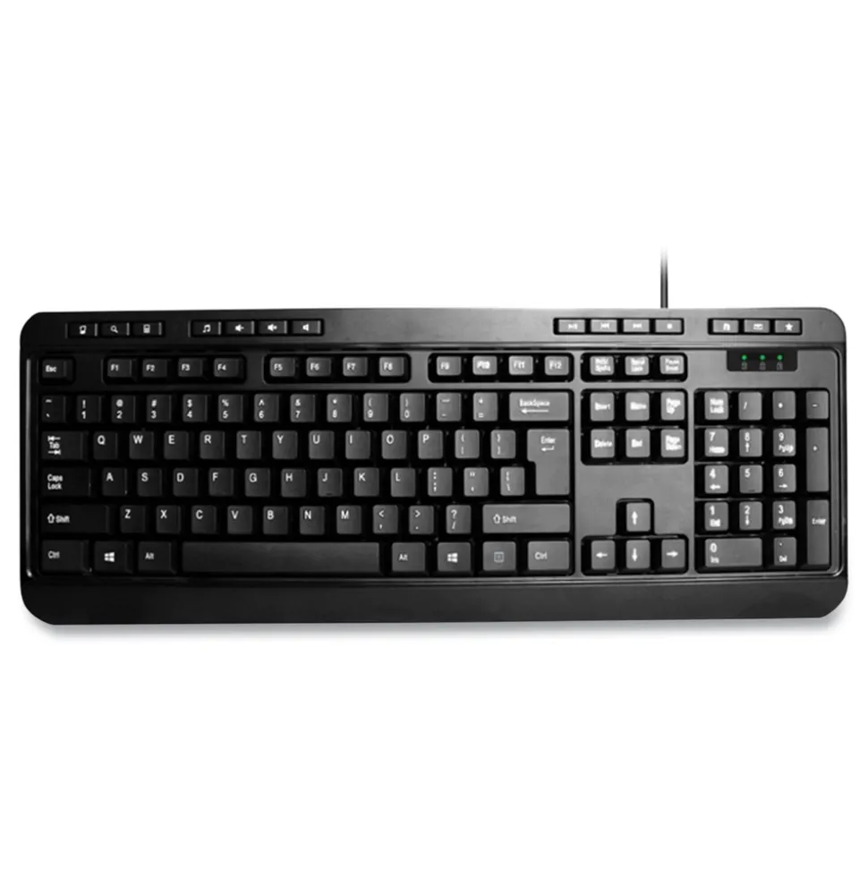 Adesso 118-Key Multimedia Desktop USB Keyboard - Black