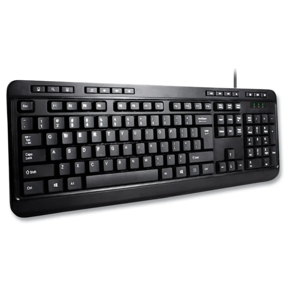 Adesso 118-Key Multimedia Desktop USB Keyboard - Black