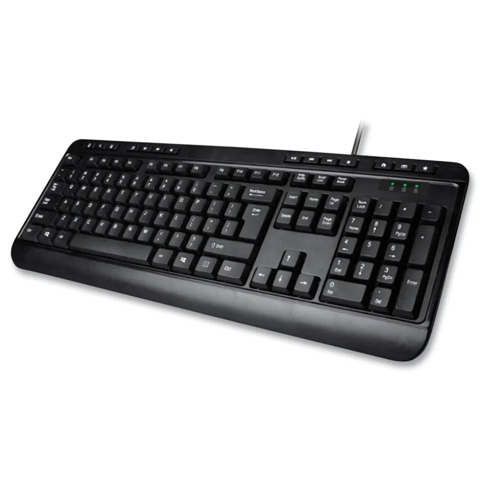 Adesso 118-Key Multimedia Desktop USB Keyboard - Black