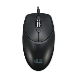 Adesso USB 2.0 3-Button Desktop Optical Scroll USB Mouse - Black