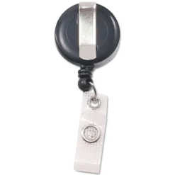 Advantus 24 in. Extension Deluxe Retractable ID Reel with Badge Holder - Black (12/Box)