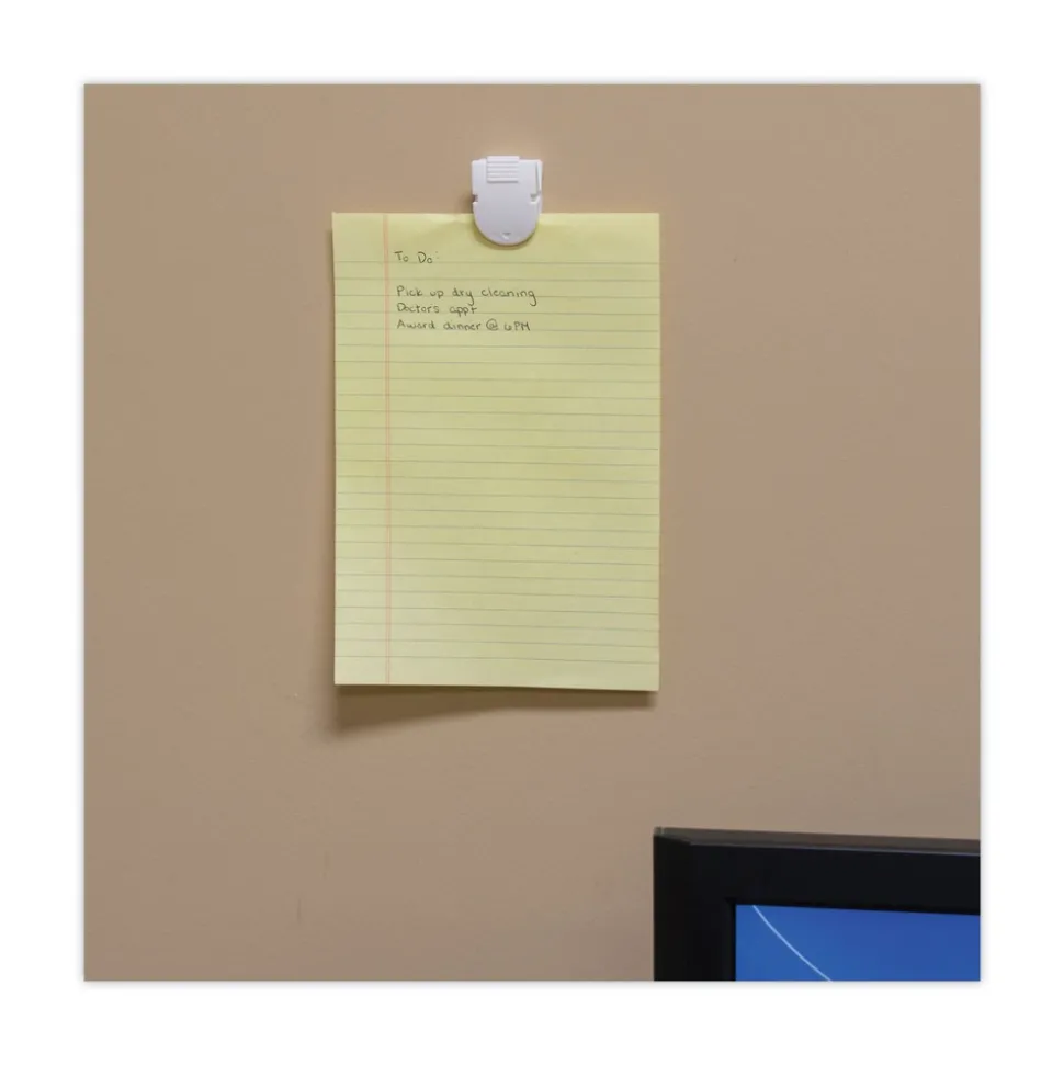 Advantus 0.25 in. Jaw Capacity Magnetic/Adhesive Clips - White (20/Box)