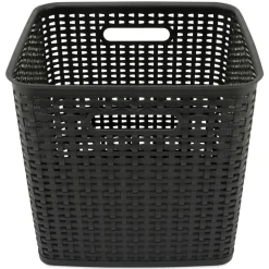 Advantus 12.5 in. x 12.5 in. x 11.13 in. Plastic Weave Bin - Extra Large, Black
