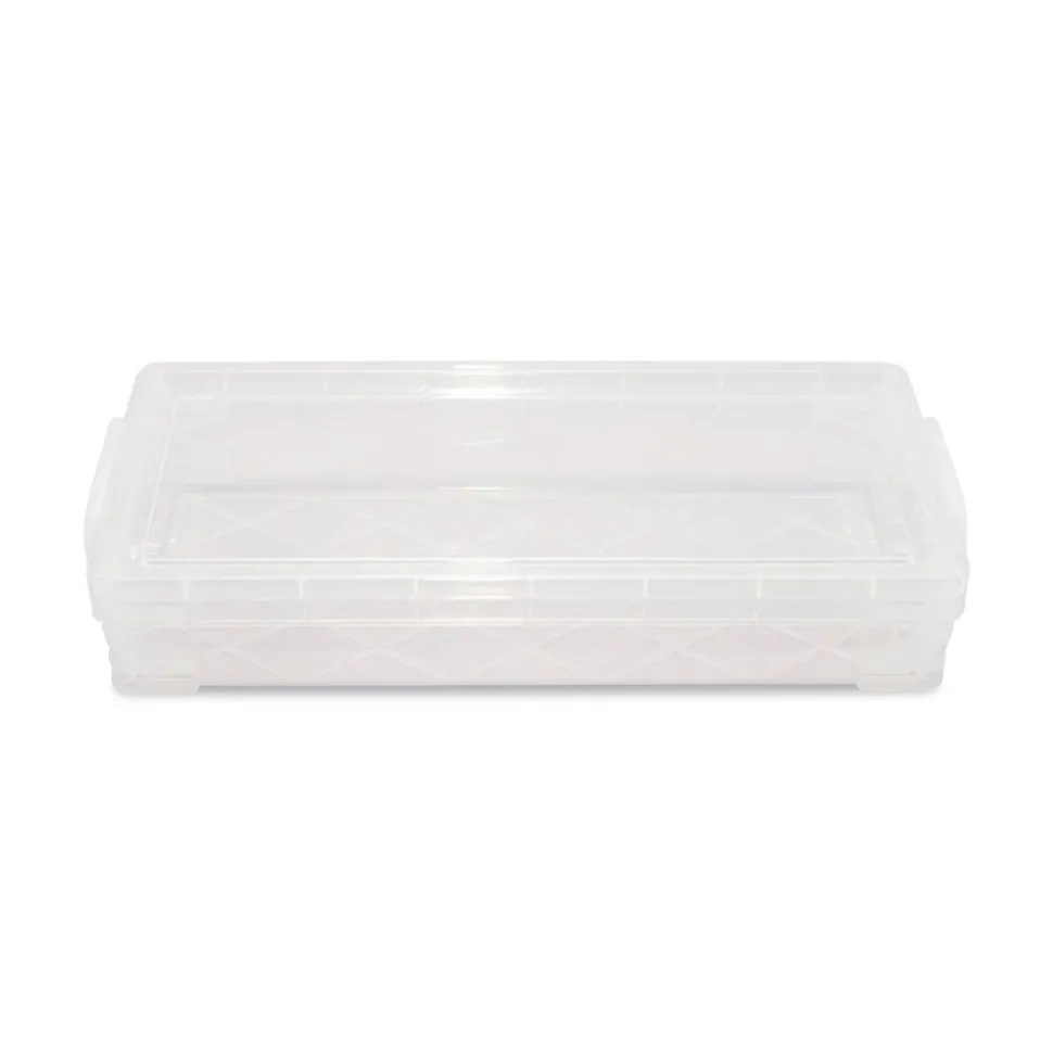 Advantus 8.25 in. x 3.75 in. x 1.5 in. Super Stacker Pencil Box - Clear