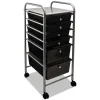 Advantus 1 Shelf 6 Drawers 13 in. x 15.38 in. x 32.13 in. Metal Portable Drawer Organizer - Matte Gray/Smoke