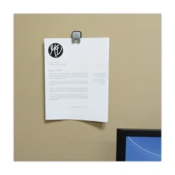 Advantus Grip-A-Clip 0.13 in. Jaw Capacity Magnetic/Adhesive Clips - Gray (10/Box)