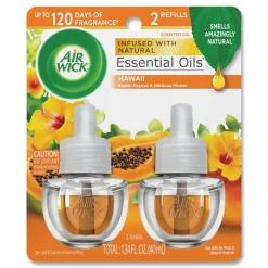 Air Wick 0.67 oz. Scented Oil Twin Refill - Hawai'i Exotic Papaya/Hibiscus Flower (6 Packs/Carton)