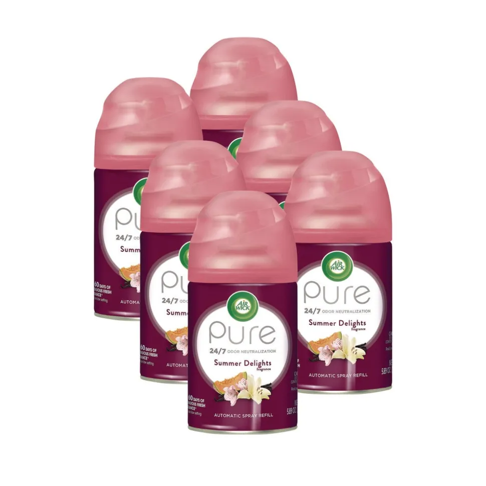 Air Wick Freshmatic Life Scents Ultra 5.89 oz. Aerosol Spray Air Freshener Refill - Summer Delights (6/Carton)