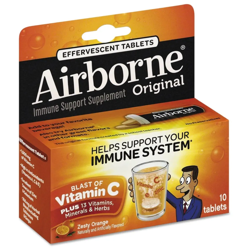 Airborne Immune Support Effervescent Tablet - Zesty Orange (72/Carton)