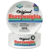 AJM Packaging Corporation 9 in. Diameter Original Heavyweights Paper Plates - White (120/Pack, 8 Packs/Carton)