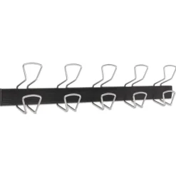 Alba 29.92 in. x 2.95 in. x 6.45 in. 22 lb Capacity Metal Wall-Mount Coat Hooks - Silver
