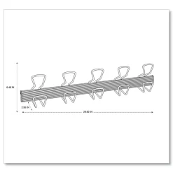 Alba 29.92 in. x 2.95 in. x 6.45 in. 22 lb Capacity Metal Wall-Mount Coat Hooks - Silver