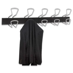 Alba 29.92 in. x 2.95 in. x 6.45 in. 22 lb Capacity Metal Wall-Mount Coat Hooks - Silver