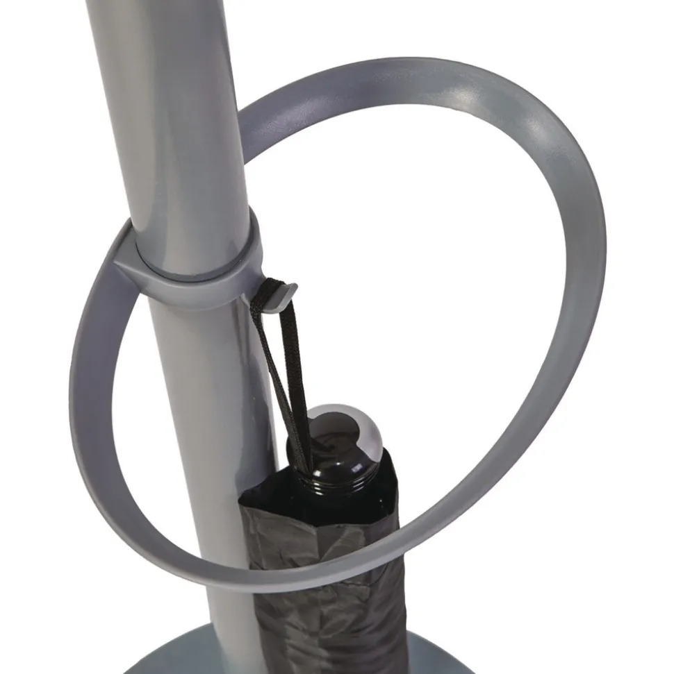 Alba 13.97 x 14 x 73.62 Festival 5-Knob Coat Stand with Umbrella Holder - Gray