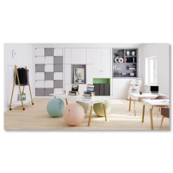 Alba 22.8 x 19.69 x 36.61 Literature Floor Display Rack - White/Woodgrain