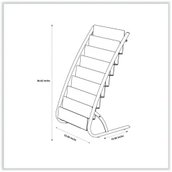 Alba 22.8 x 19.69 x 36.61 Literature Floor Display Rack - White/Woodgrain