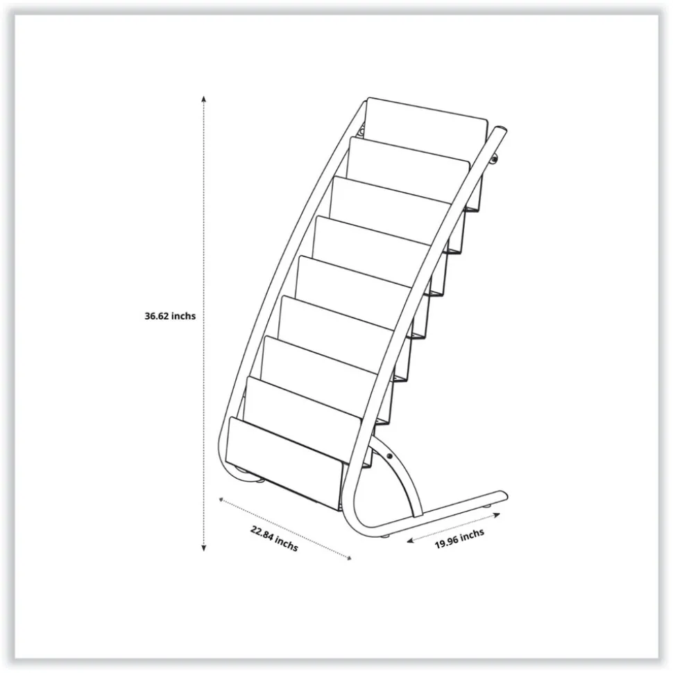 Alba 22.8 x 19.69 x 36.61 Literature Floor Display Rack - White/Woodgrain