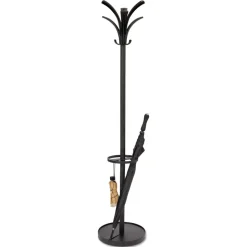 Alba 13.75w x 13.75d x 66.25h Brio Coat Stand - Black