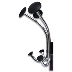 Alba 16w x 16d x 70.5h Chromy 12-Knob Coat Stand - Chrome/Black