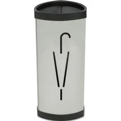 Alba 10.25w x 10.25d x 23.67h Steel Triangular Umbrella Stand - Silver/Black