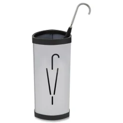 Alba 10.25w x 10.25d x 23.67h Steel Triangular Umbrella Stand - Silver/Black