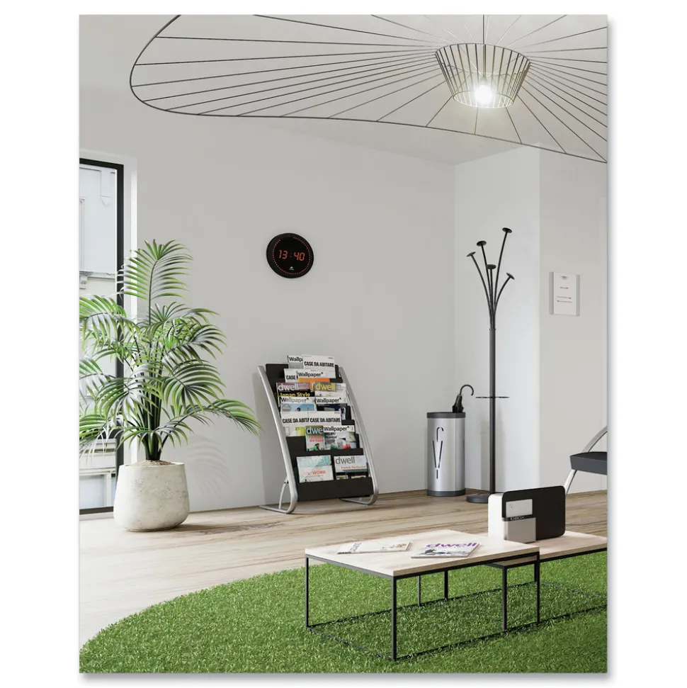 Alba 10.25w x 10.25d x 23.67h Steel Triangular Umbrella Stand - Silver/Black