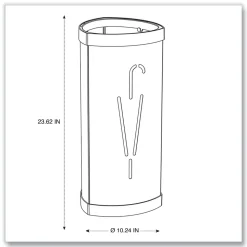 Alba 10.25w x 10.25d x 23.67h Steel Triangular Umbrella Stand - Silver/Black