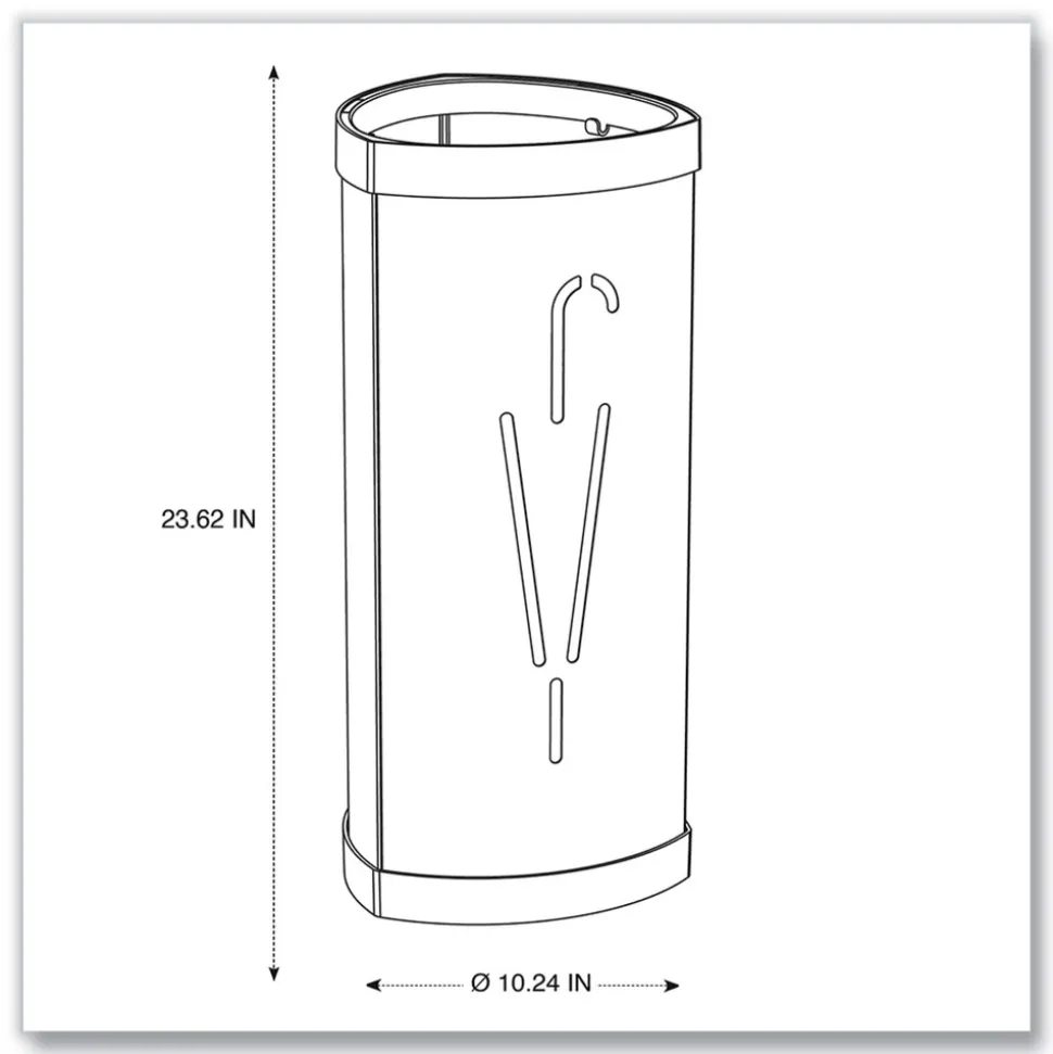 Alba 10.25w x 10.25d x 23.67h Steel Triangular Umbrella Stand - Silver/Black